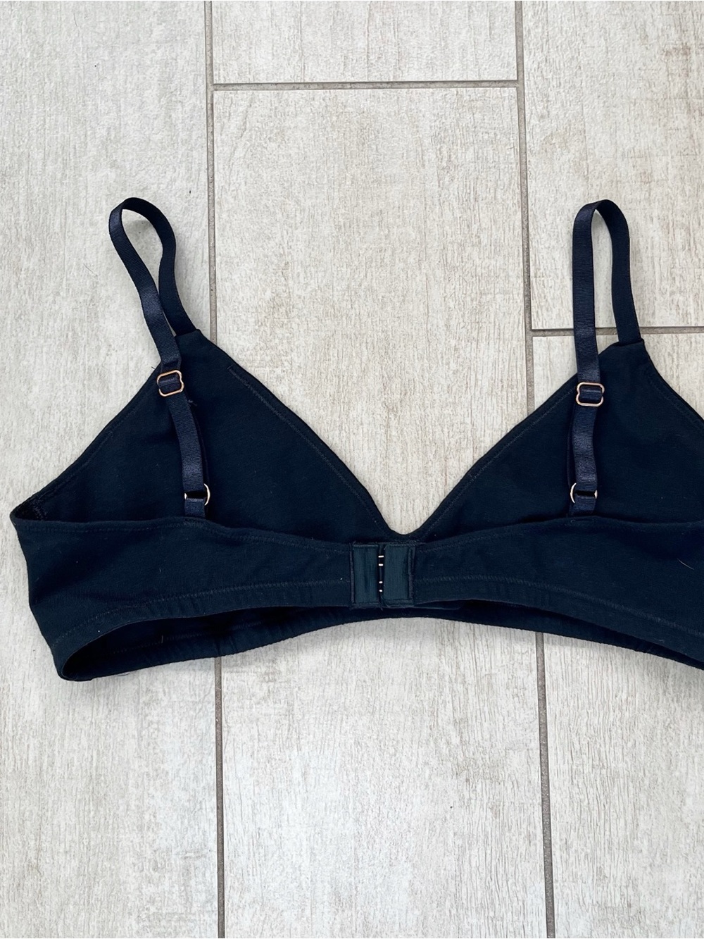Eberjey Black Unlined Triangle Gold Hardware Bralette - Picture 4 of 7